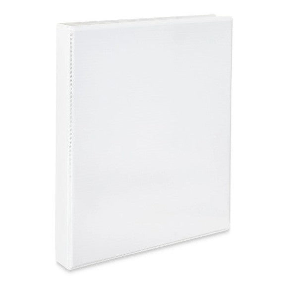 White 3-ring binder.